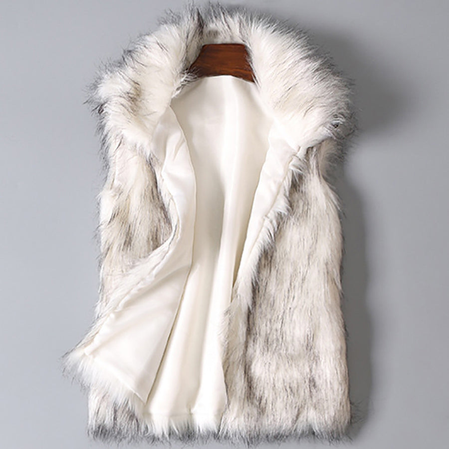 Wool Faux Fur sleeveless Coat
