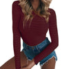 Stretchy Long Sleeve O Neck Bodysuit