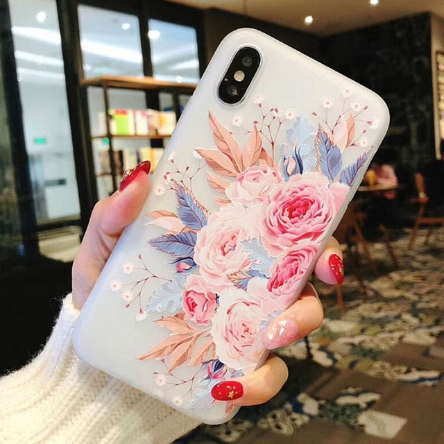 Flower Silicon Phone Case For iPhone