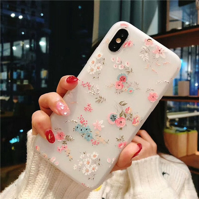 Flower Silicon Phone Case For iPhone
