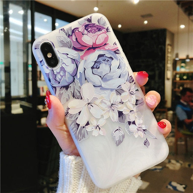 Flower Silicon Phone Case For iPhone
