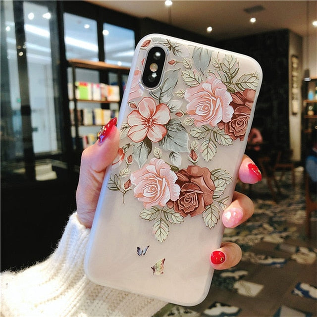 Flower Silicon Phone Case For iPhone