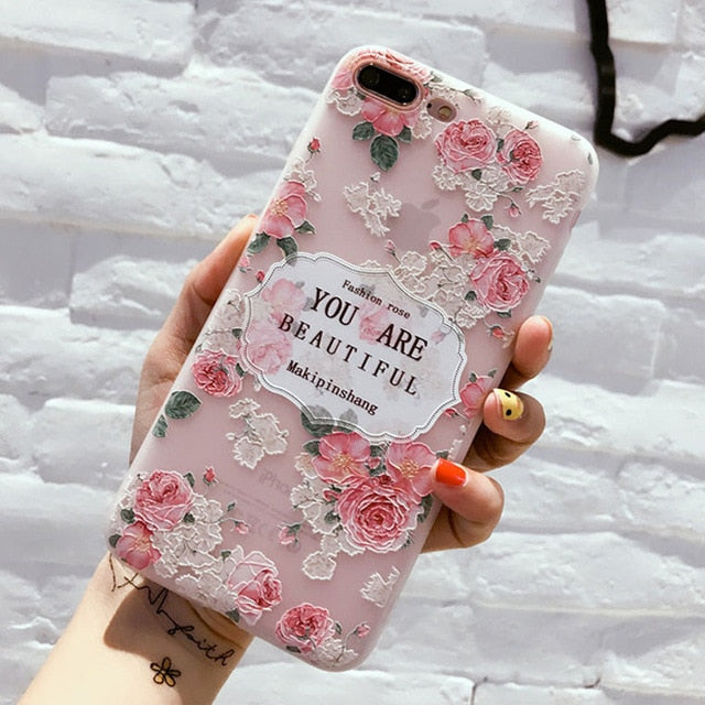 Flower Silicon Phone Case For iPhone