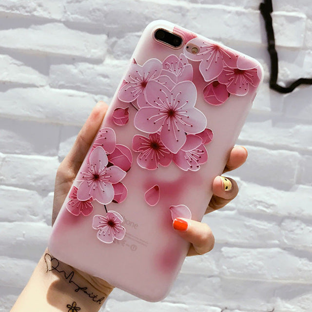 Flower Silicon Phone Case For iPhone
