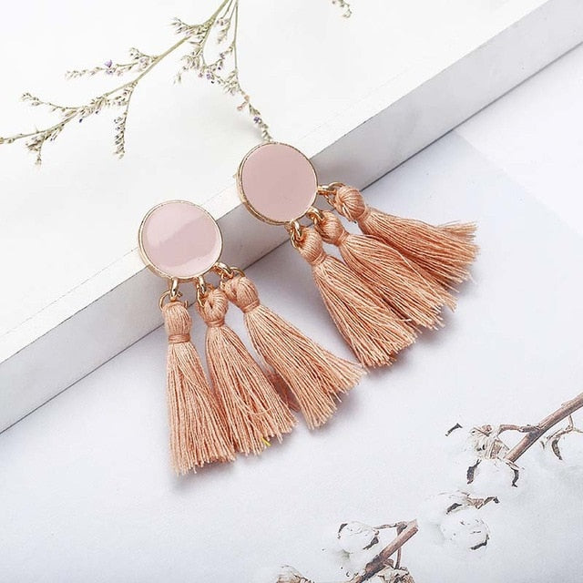 Bohemian Handmade Statement Tassel Earrings