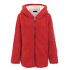 Hooded faux fur coat
