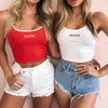 Honey Letter Embroidery Tank Tops