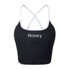 Honey Letter Embroidery Tank Tops