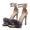 Suede High Heels Ankle Sandals