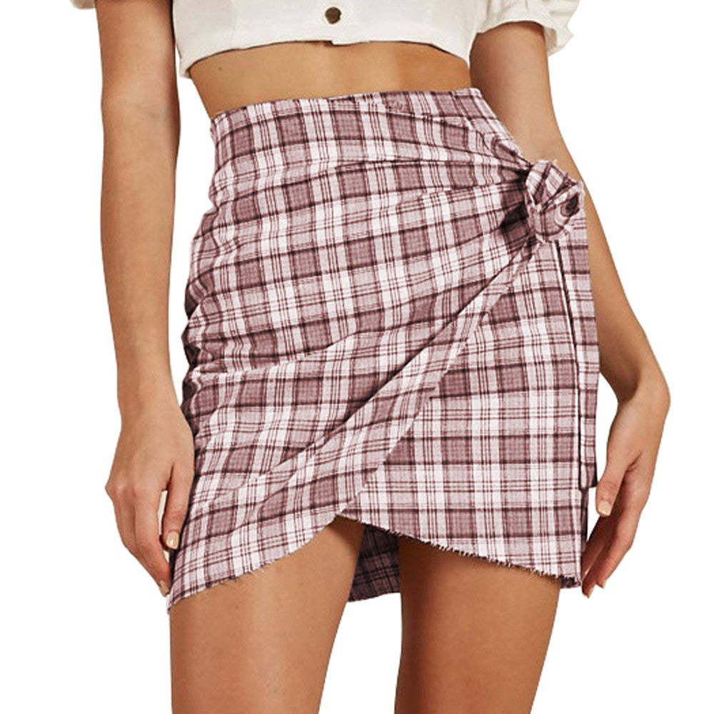 Stripe Lattice Mini Skirt