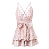 Plaid Boho Floral Jumpsuit