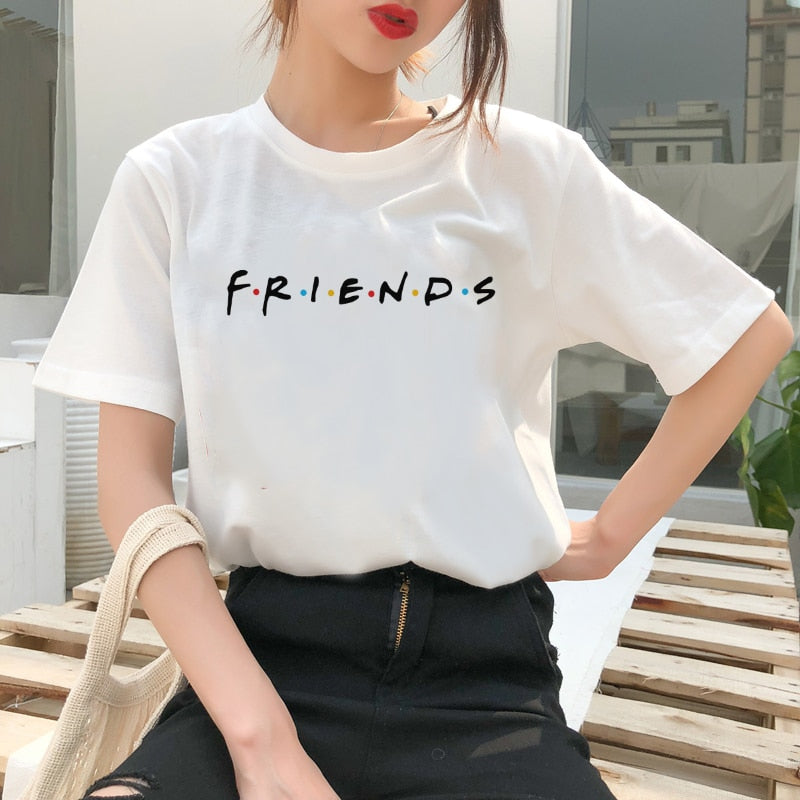 White Friends print Tshirt