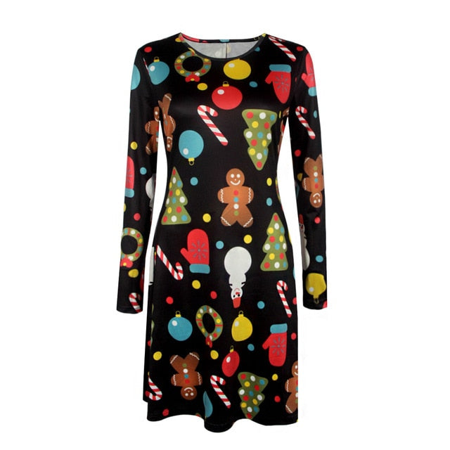 Christmas Print Dress