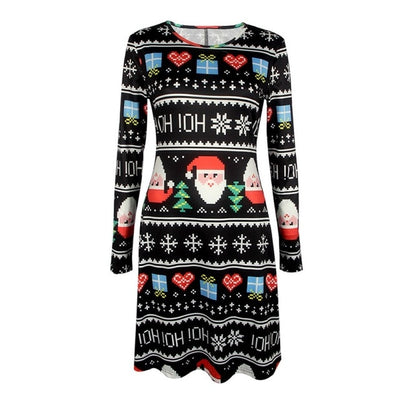 Christmas Print Dress