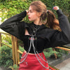 Black Metal Chain Hoodie Sweatshirt