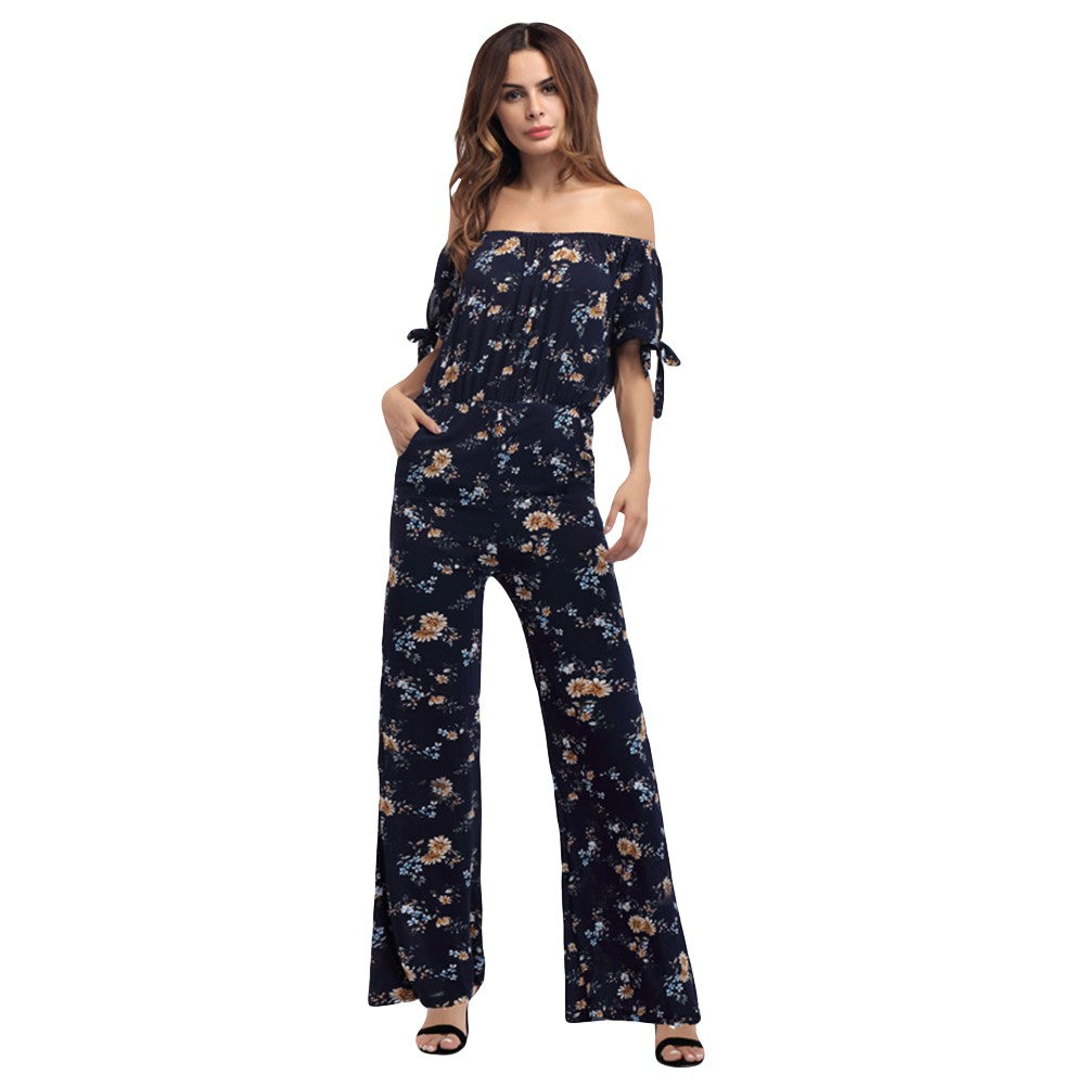 Chiffon Off Shoulder floral Printed Jumpsuit