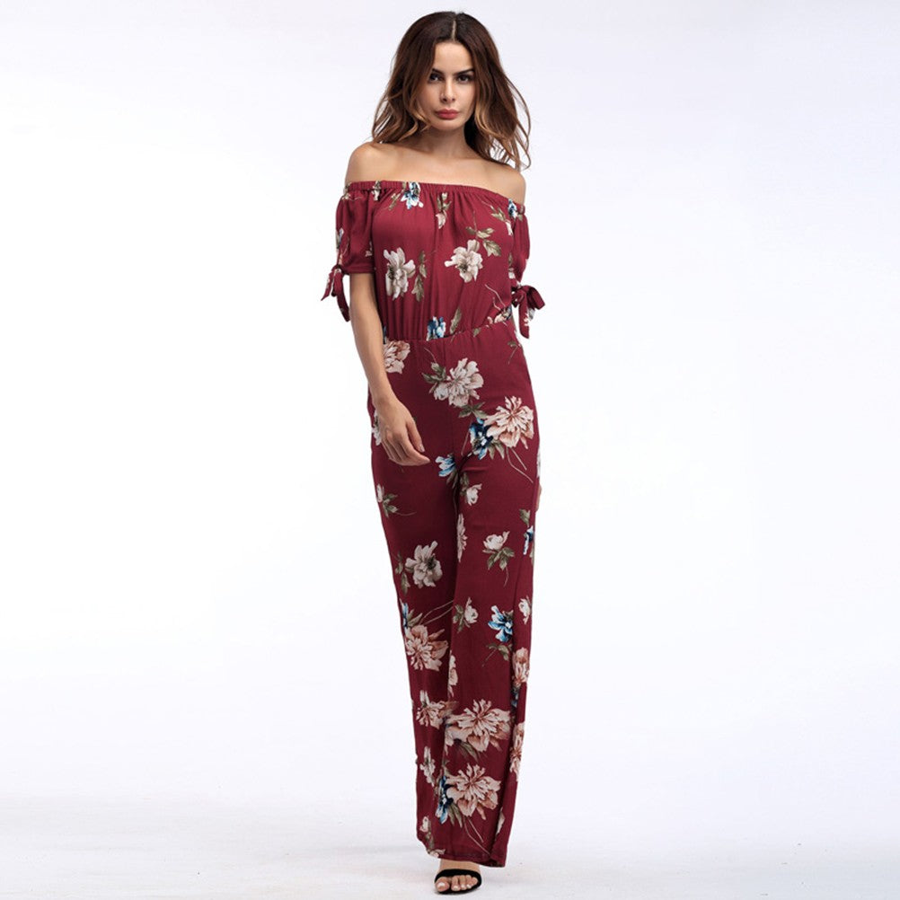 Chiffon Off Shoulder floral Printed Jumpsuit