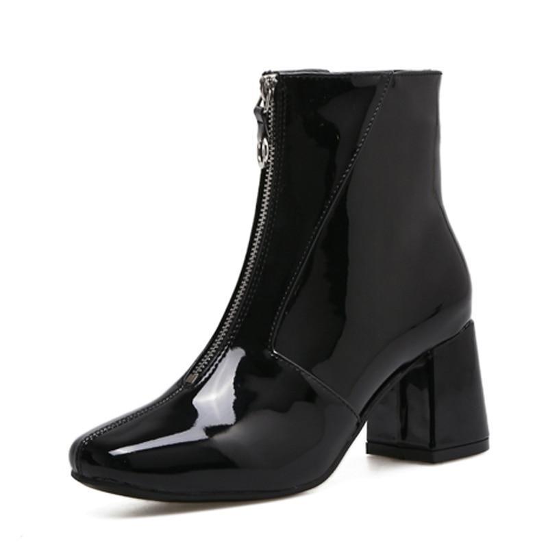 Patent Leather ankle Boots