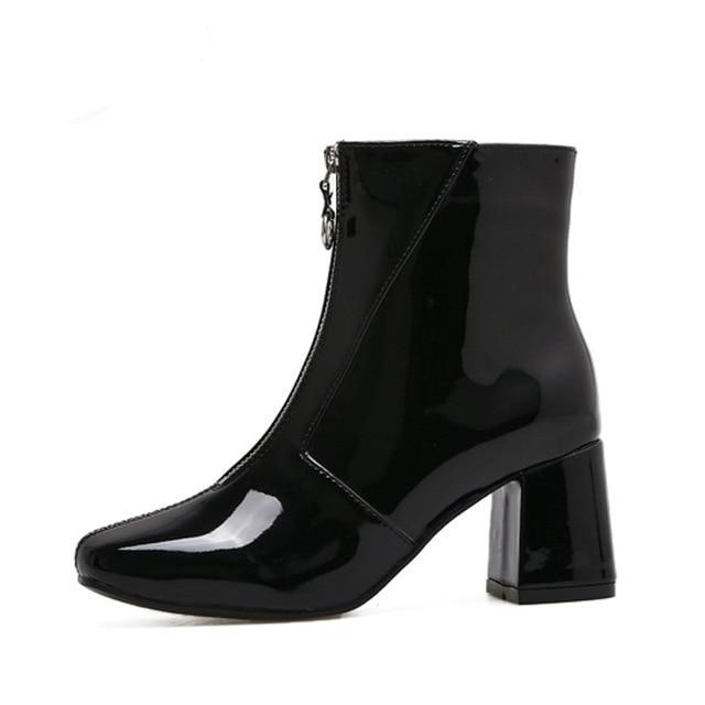 Patent Leather ankle Boots