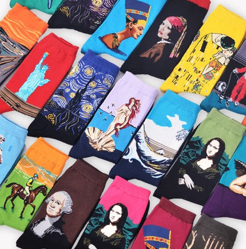 Art retro world famous painting socks