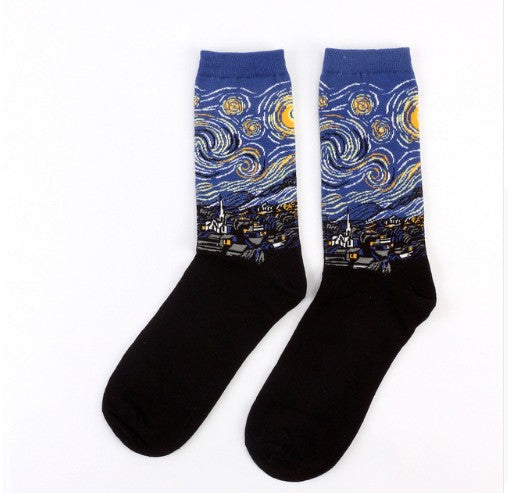 Art retro world famous painting socks