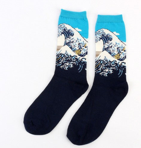 Art retro world famous painting socks