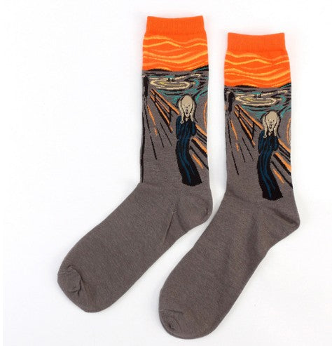 Art retro world famous painting socks