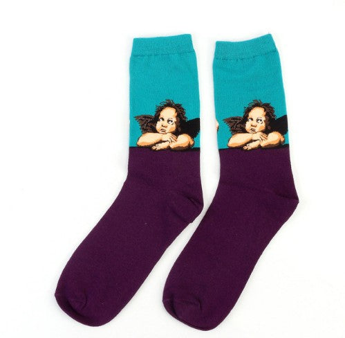 Art retro world famous painting socks