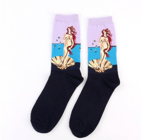 Art retro world famous painting socks