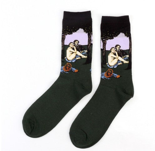 Art retro world famous painting socks