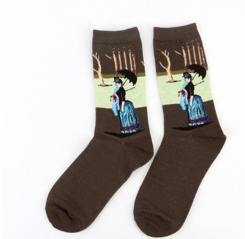 Art retro world famous painting socks