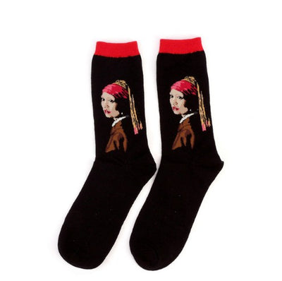Art retro world famous painting socks
