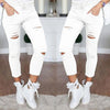 Destroyed Knee Pencil Jeans