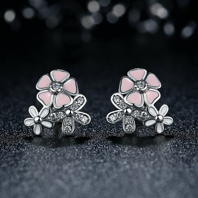 Silver Color Mickey Stud Earrings