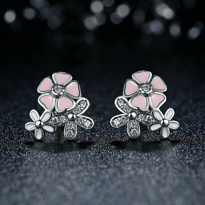 Silver Color Mickey Stud Earrings