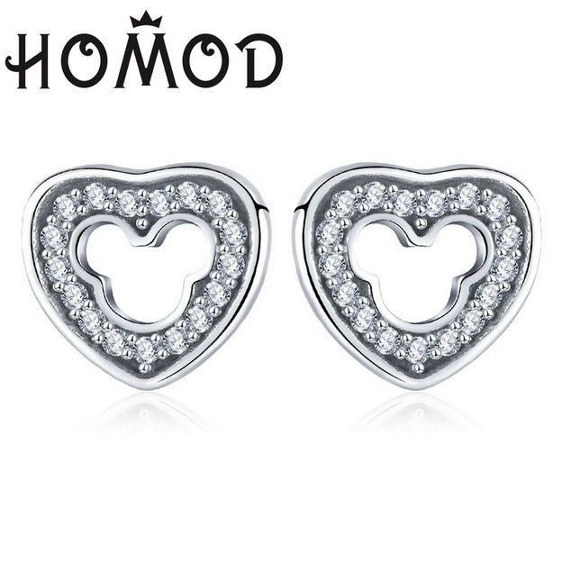 Silver Color Mickey Stud Earrings