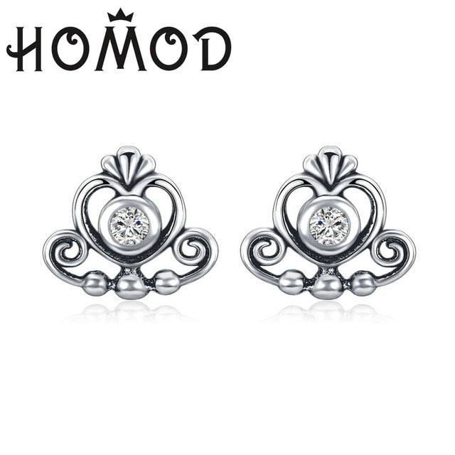 Silver Color Mickey Stud Earrings
